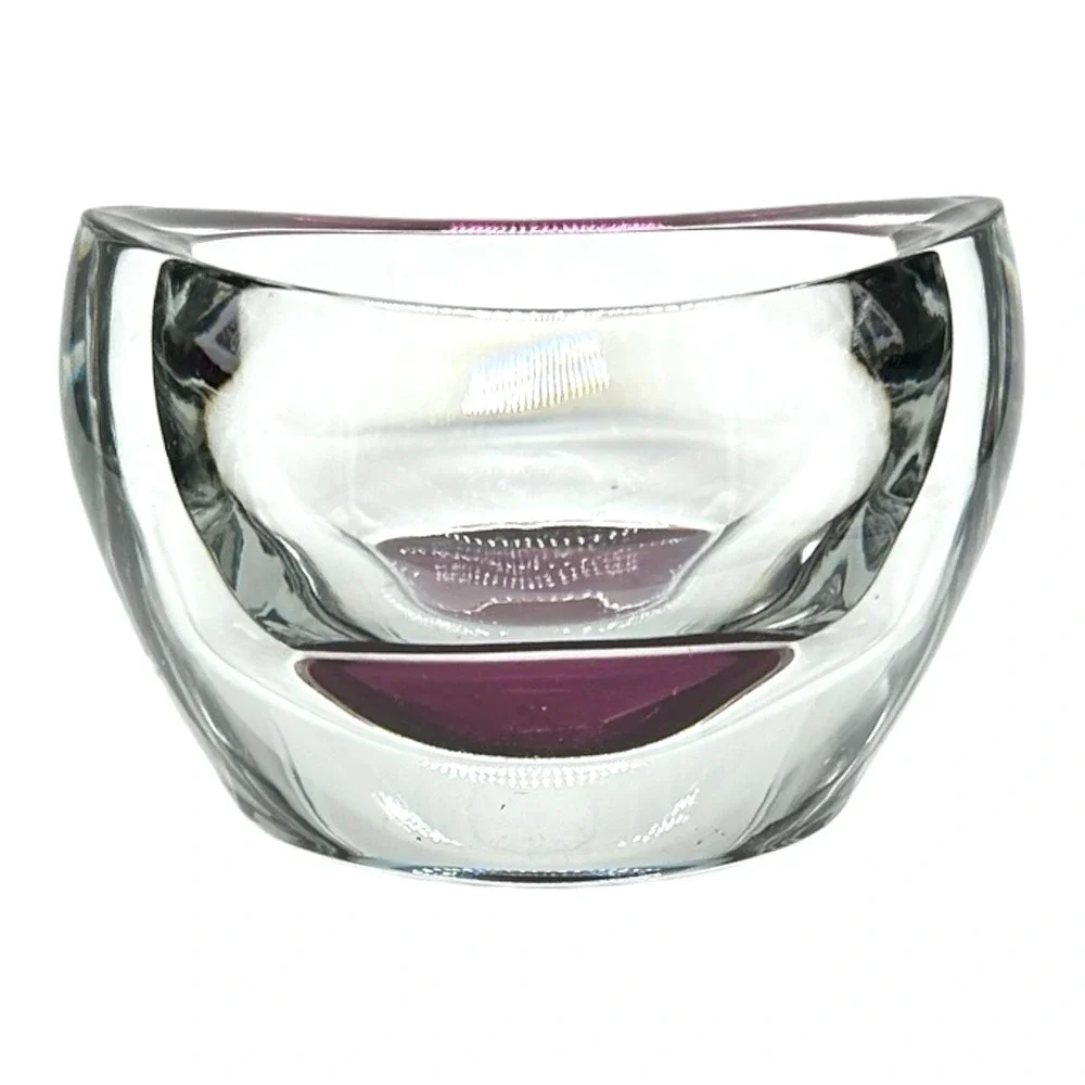 ROYAL LIMITED Candle Holder 24% Lead Crystal Purple Votive Tealight Home Decor
